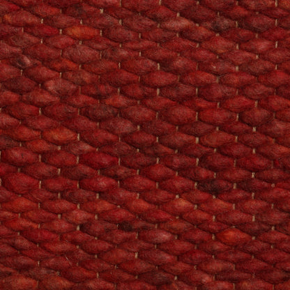 Handgeweven wollen vloerkleed Lisanne Rood 010