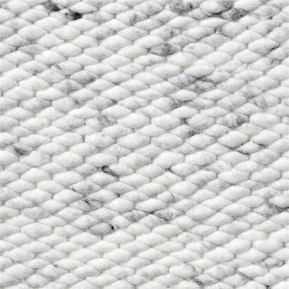 Handgeweven wollen vloerkleed Lisanne Sneeuw 430