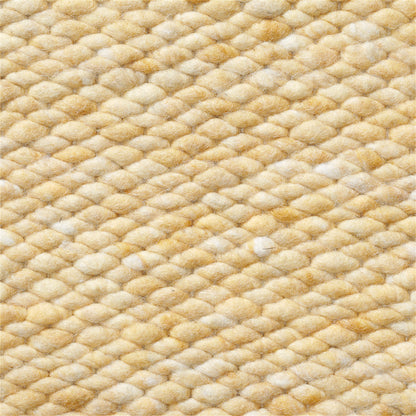 Handgeweven wollen vloerkleed  Lisanne Zacht Geel 422
