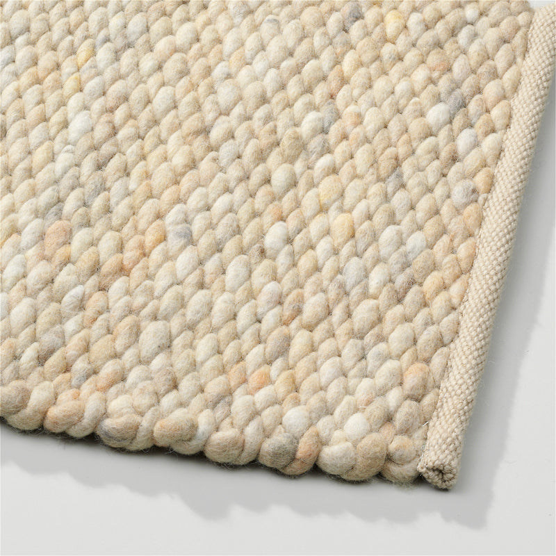 Handgeweven wollen vloerkleed Lisanne creme 124 detail