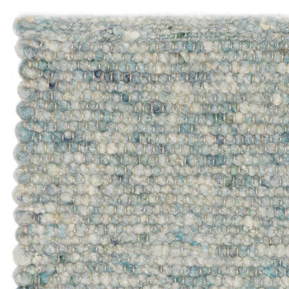 Handgeweven wollen vloerkleed Nanda Aqua 16