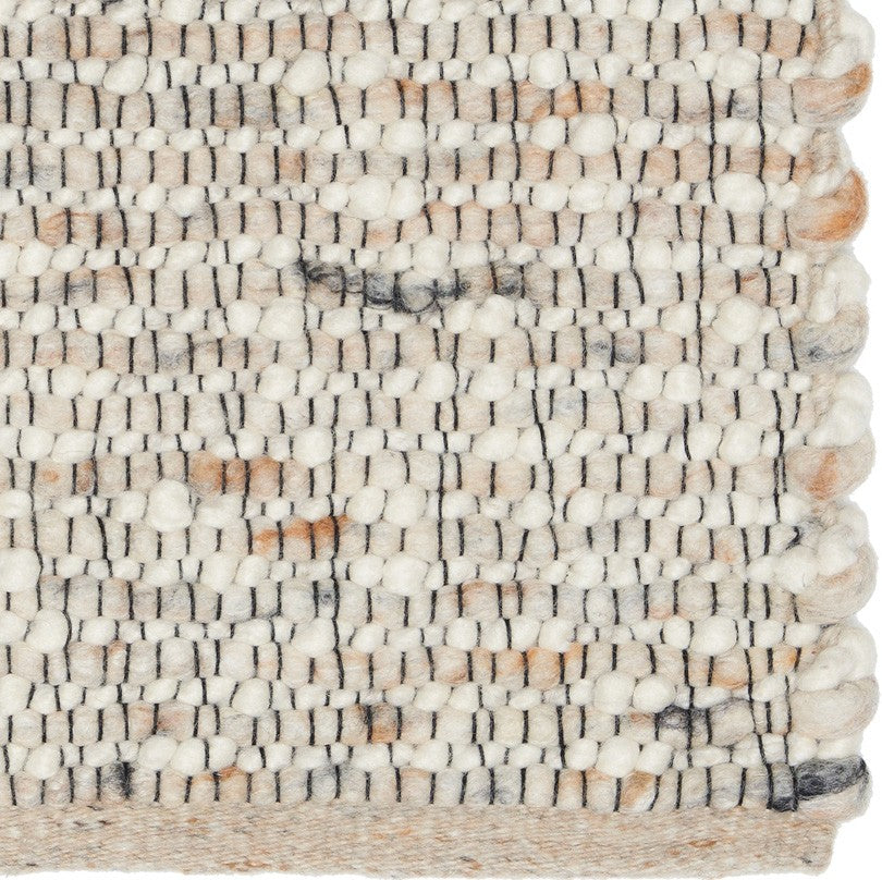 Handgeweven wollen vloerkleed Senna Poeder 03