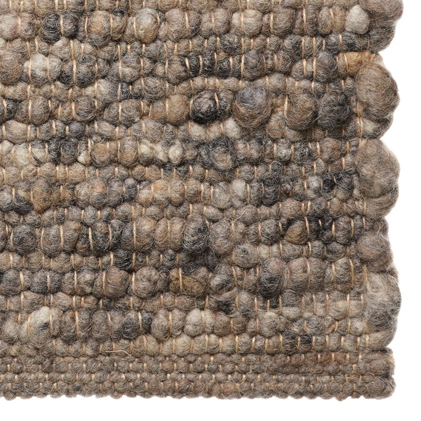 Handgeweven wollen vloerkleed Vera Donkergrijs 24