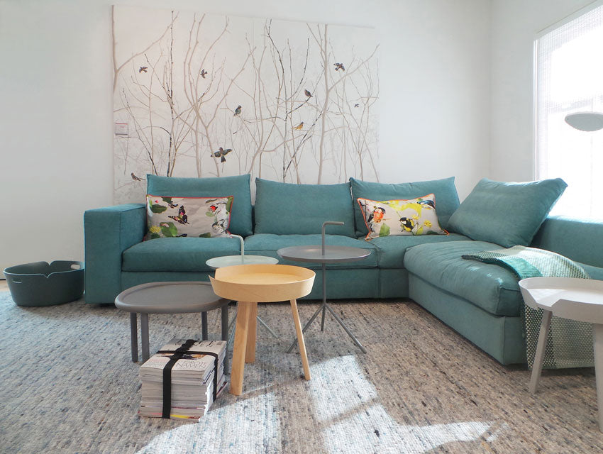 Wollen vloerkleed Nanda Grijsblauw 06