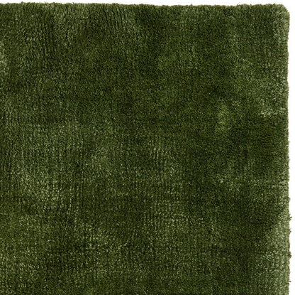 Hoogpolig Glossy Wollen Vloerkleed Viveke Forest Green