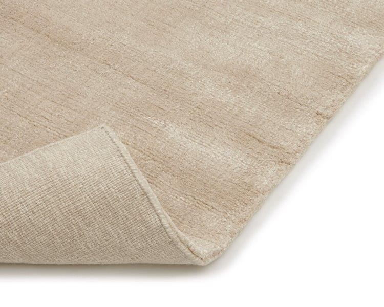 Hoogpolig Glossy Wollen Vloerkleed Viveke Sand Beige detail 1