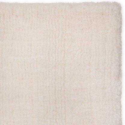 Hoogpolig Glossy Wollen Vloerkleed Viveke White