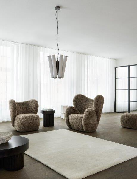 Hoogpolig Glossy Wollen Vloerkleed Viveke White sfeer 