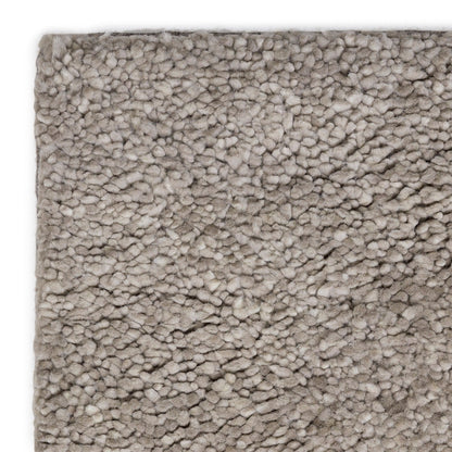 Hoogpolig Handgeweven Wollen Vloerkleed Ellen Grey Detail