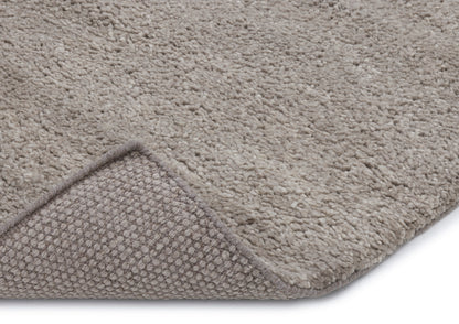 Hoogpolig Handgeweven Wollen Vloerkleed Ellen Grey Hoekje