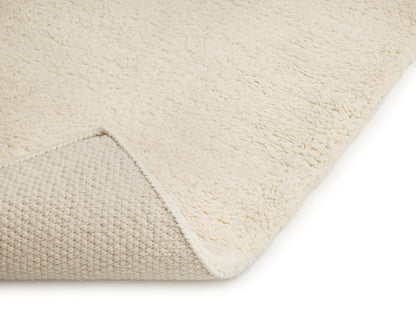 Hoogpolig Handgeweven Wollen Vloerkleed Ellen Offwhite Hoekje