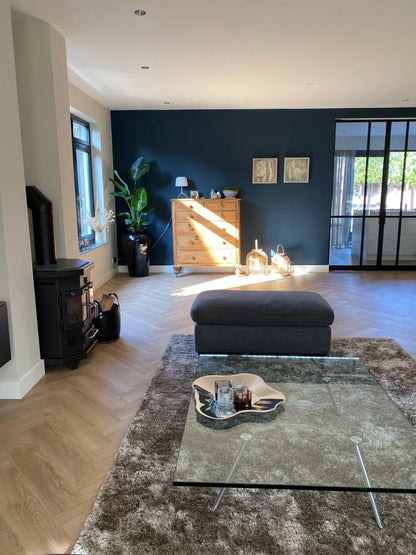 Hoogpolig vloerkleed glossy Penelope Ecru sfeer