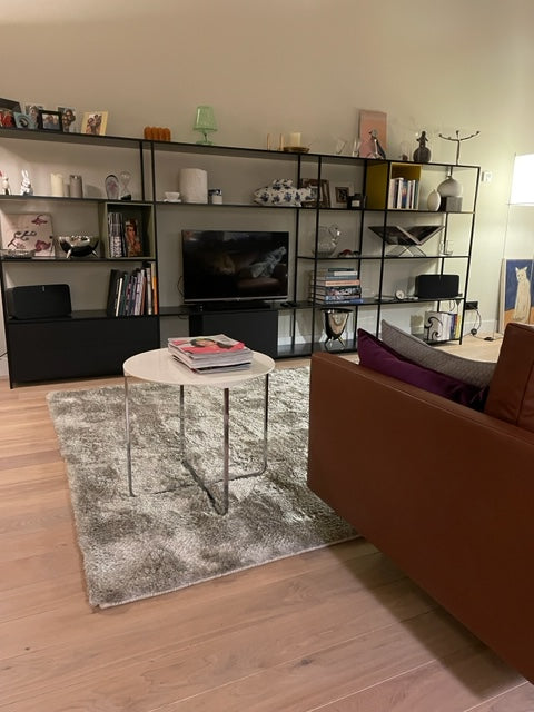 Hoogpolig wollen vloerkleed Tjitske Beige Lichtgrijs 03 sfeer