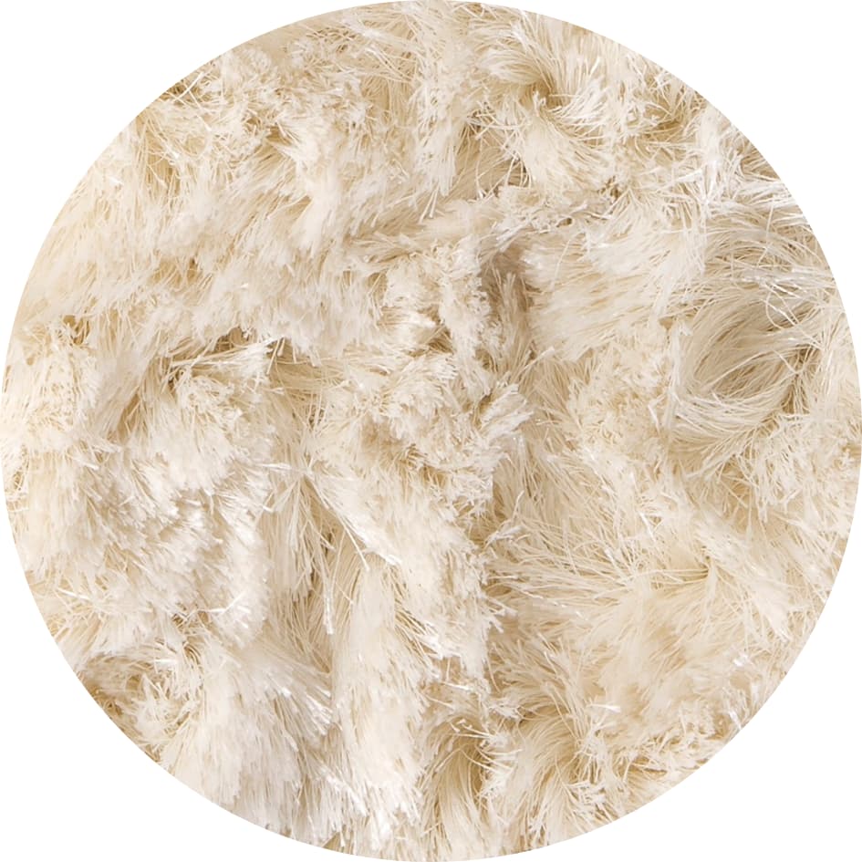 Rond hoogpolig glossy vloerkleed Valerie wit