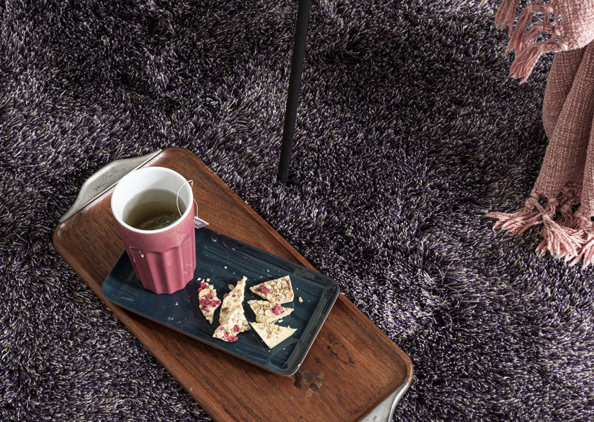 Hoogpolig vloerkleed Aliza 32 Paars sfeer