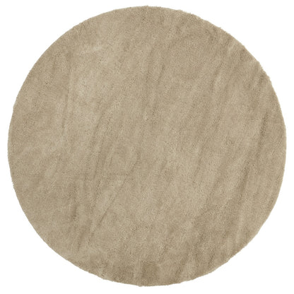 Rond hoogpolig vloerkleed Haya Latte 13
