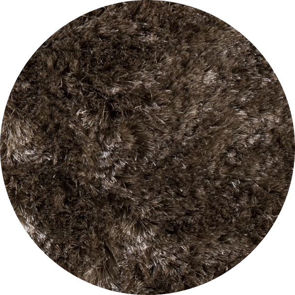 Rond hoogpolig glossy vloerkleed Valerie Taupe