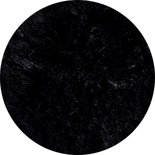 Rond hoogpolig glossy vloerkleed Valerie Zwart