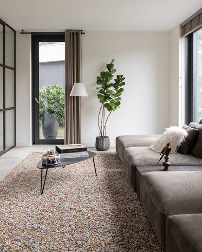 Hoogpolig wollen vloerkleed Steffi Multicolor 04 Interieurfoto