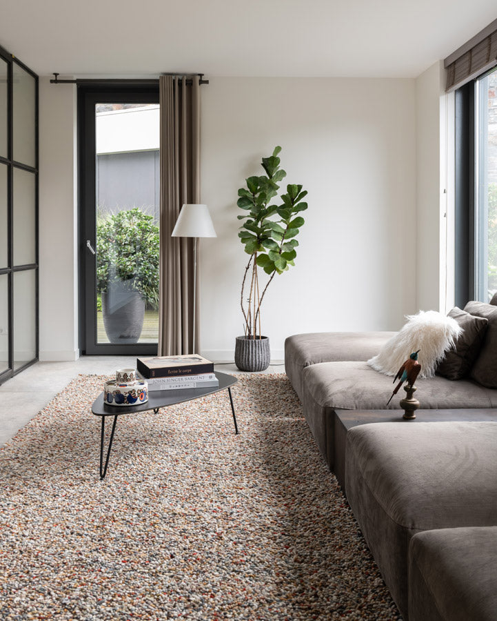 Hoogpolig wollen vloerkleed Steffi Multicolor 04 Interieurfoto