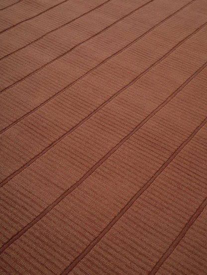Kaatz Japandi wollen vloerkleed Tara Terracotta closeup