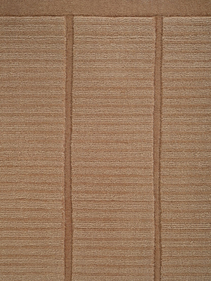 Kaatz Japandi wollen vloerkleed Tatami Lichtbruin closeup