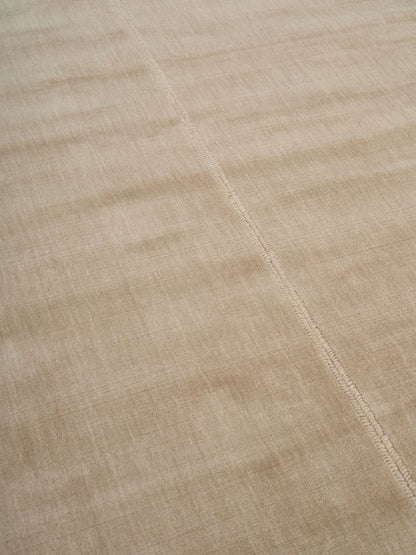 Japandi wollen vloerkleed Noren Camel closeup