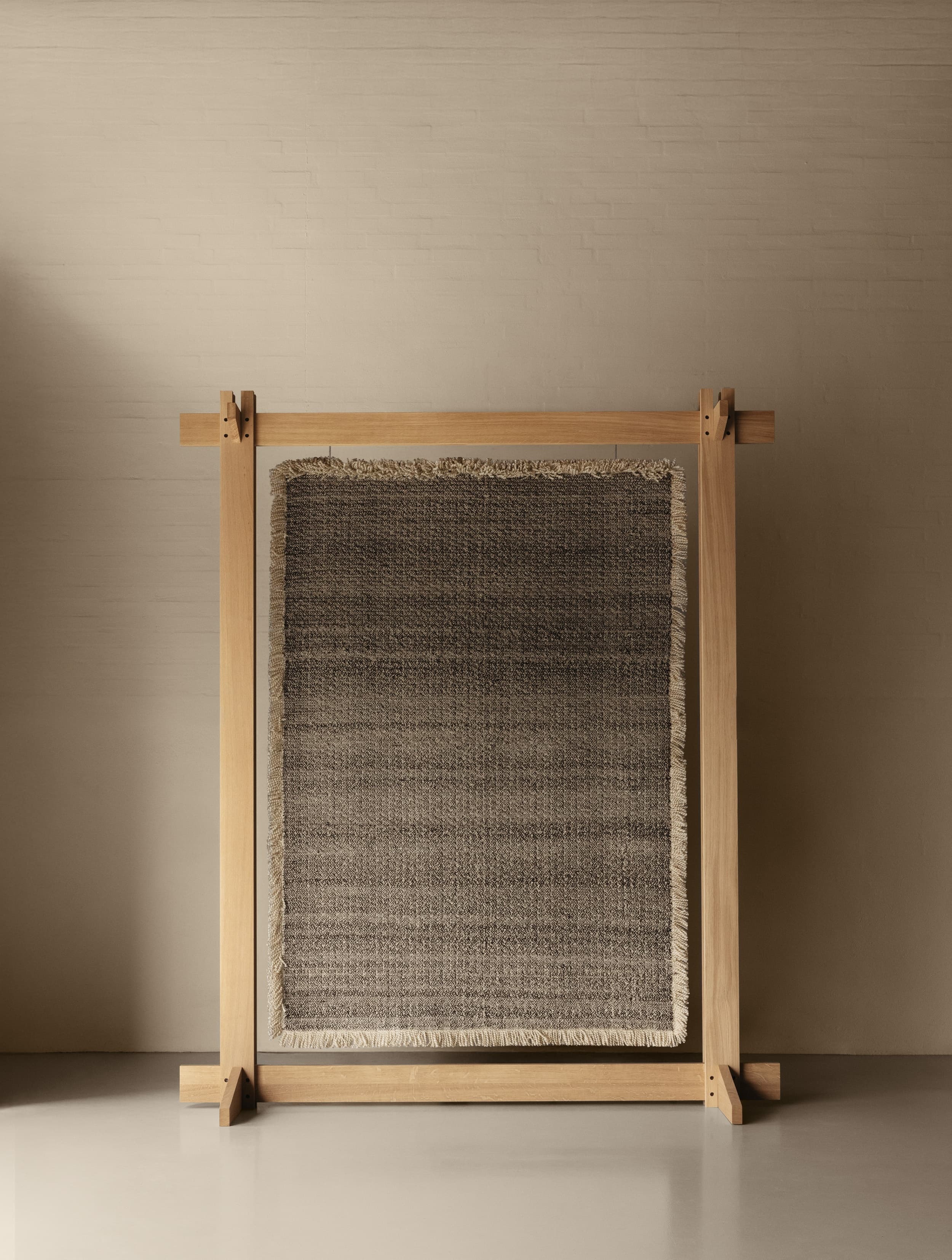 Kaatz Japandi wollen vloerkleed Soft Graniet weefgetouw