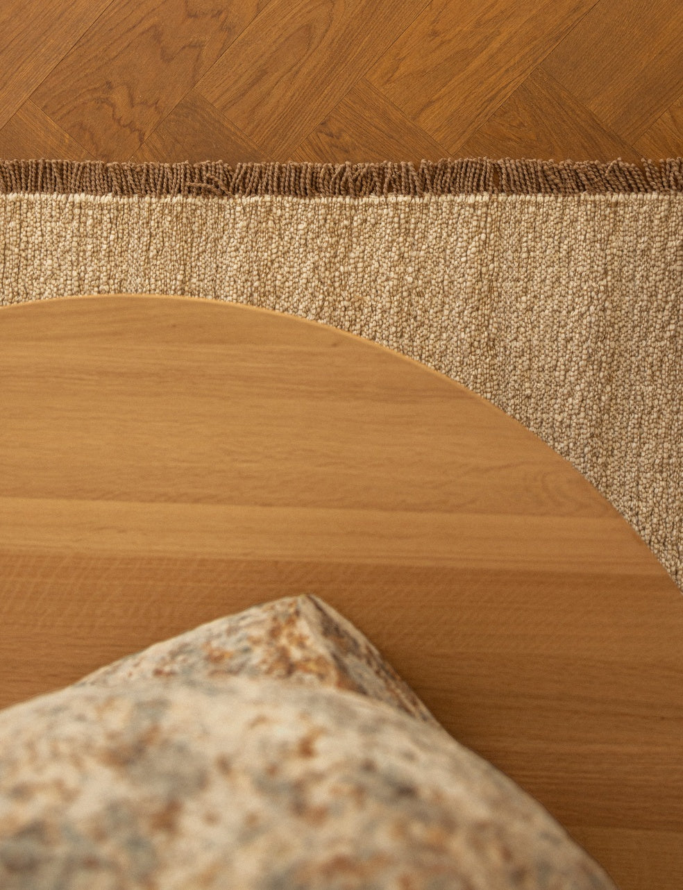 Kaatz Japandi wollen vloerkleed Sonny Beige sfeerbeeld