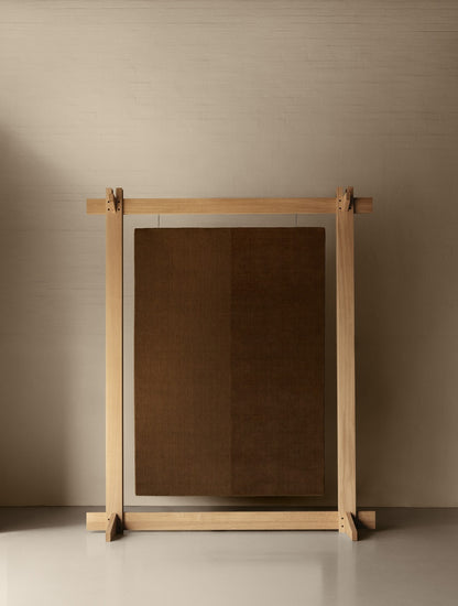 Kaatz Japandi wollen vloerkleed Yoni Olijf weefgetouw