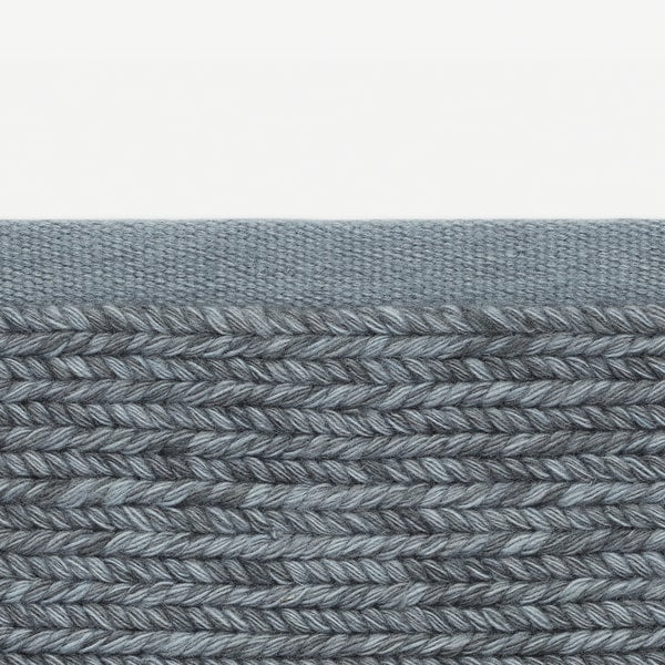 Kvadrat vlakke wollen vloerkleed Aram Blauw 0741