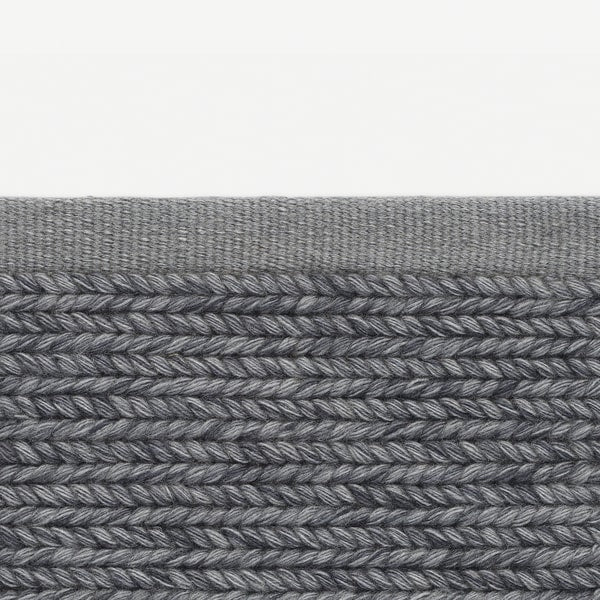 Kvadrat vlakke wollen vloerkleed Aram Charcoal 0191