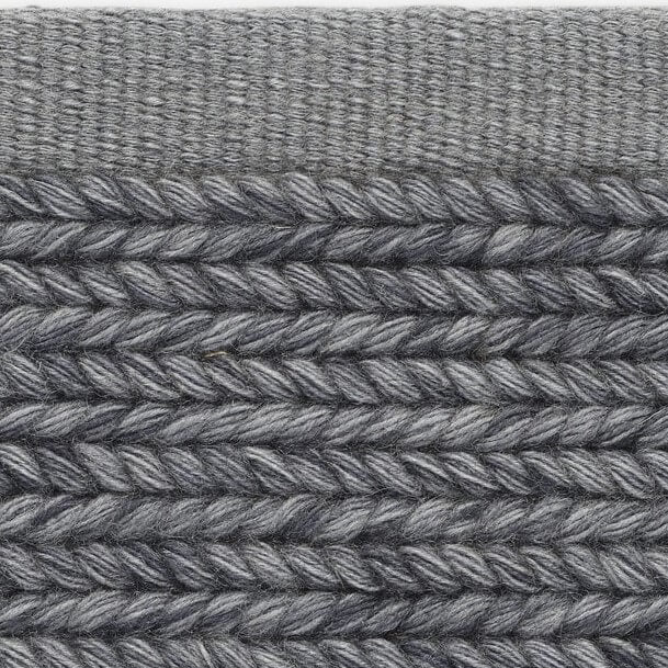 Kvadrat vlakke wollen vloerkleed Aram in stock Grijs