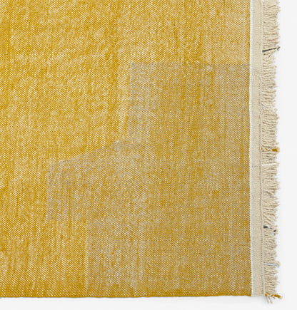 Kvadrat vloerkleed Argali Oker C0471 detail extra inzet hoek