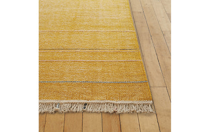 Kvadrat vloerkleed Argali Oker C0471 op vloer