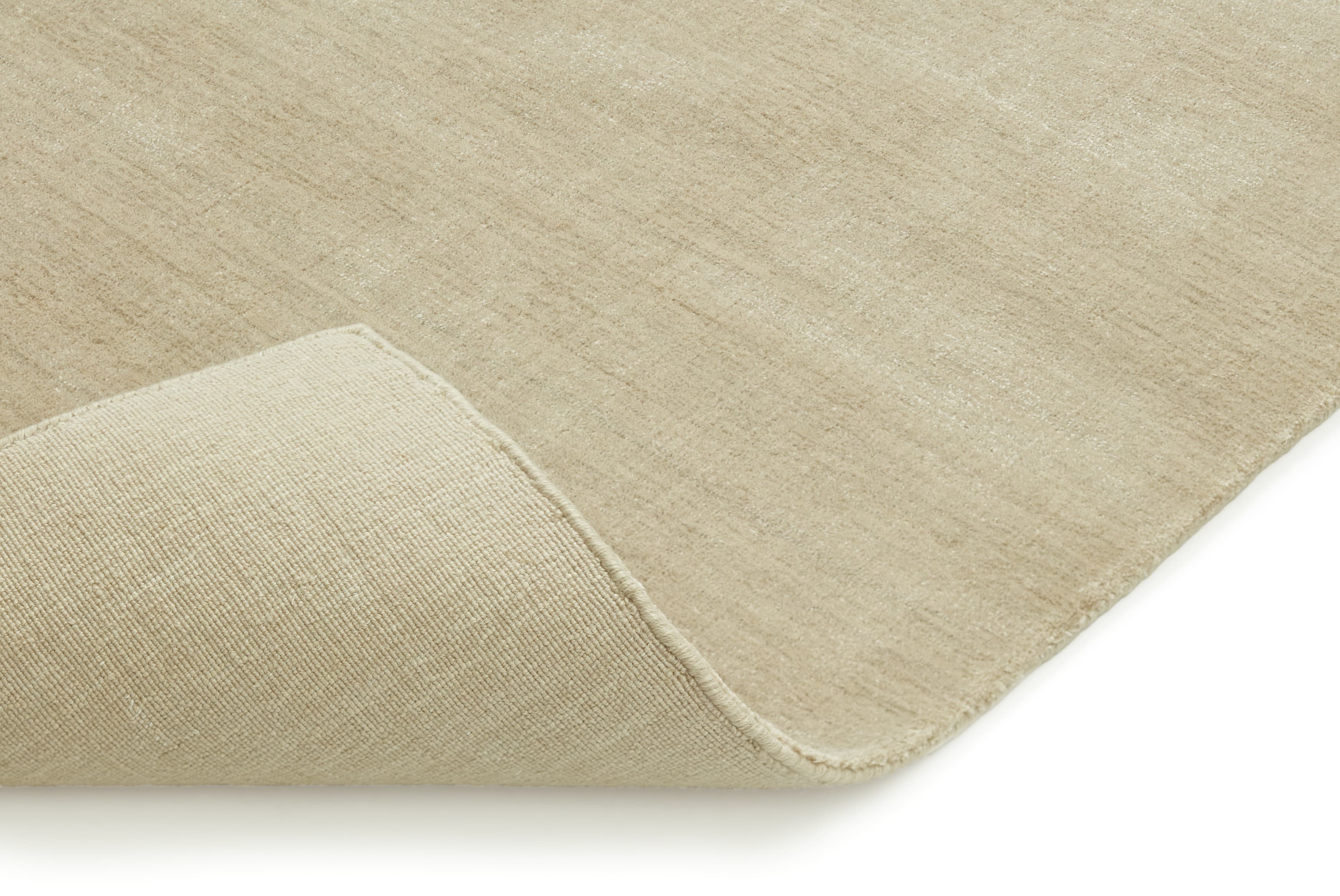 Laagpolig wollen vloerkleed Vivienne Sand Beige detail