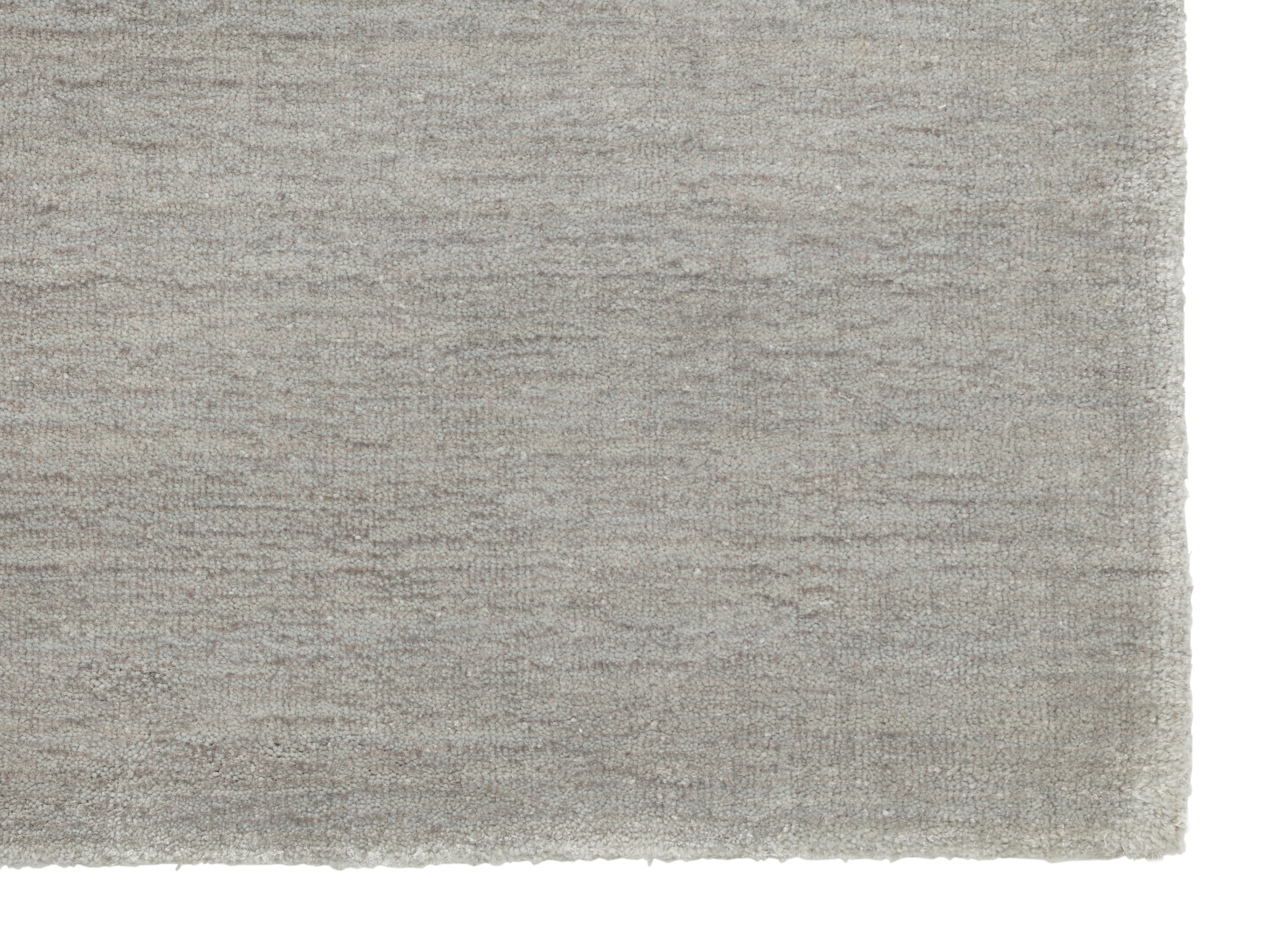 Laagpolig wollen vloerkleed Vivienne Silver detail