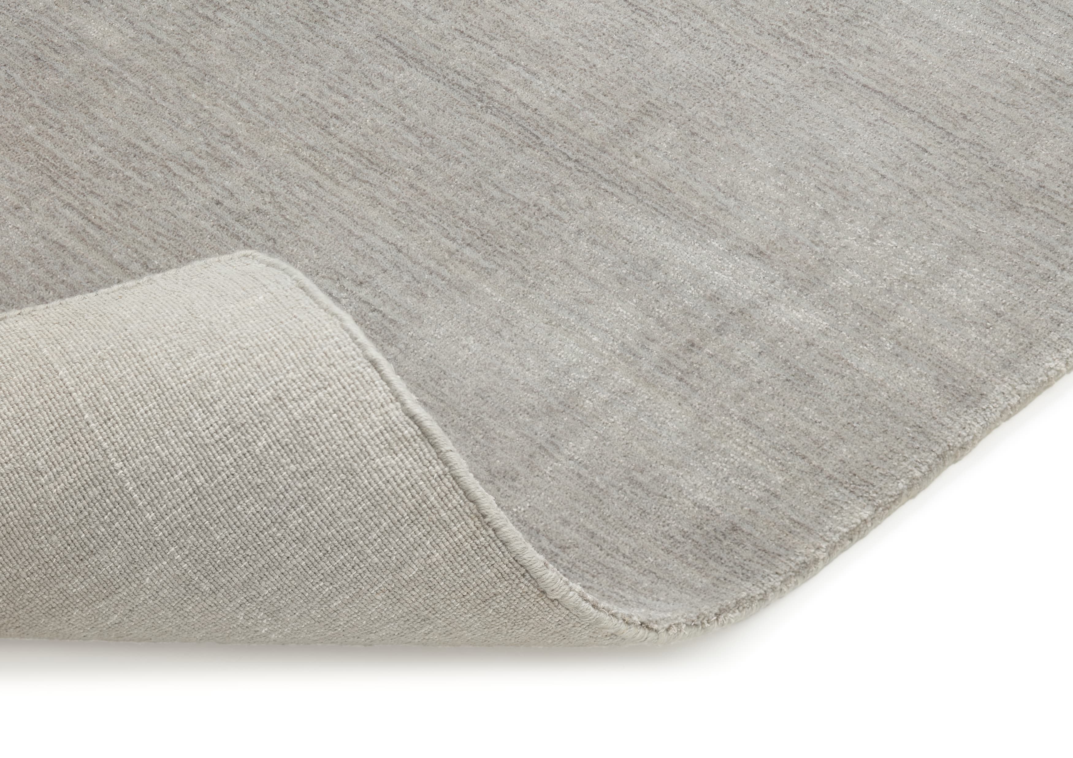 Laagpolig wollen vloerkleed Vivienne Silver detail