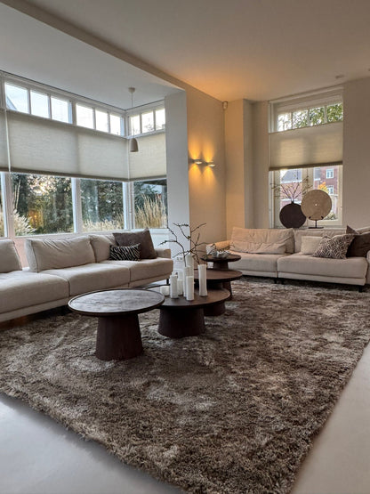 Luxe hoogpolig vloerkleed Penelope Ecru sfeer