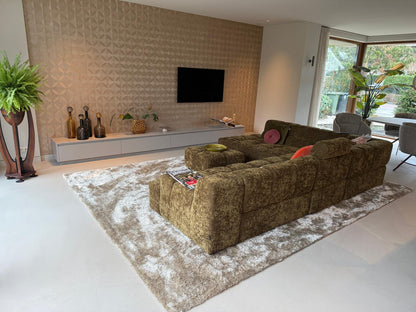 Luxe hoogpolig vloerkleed Penelope Offwhite sfeer