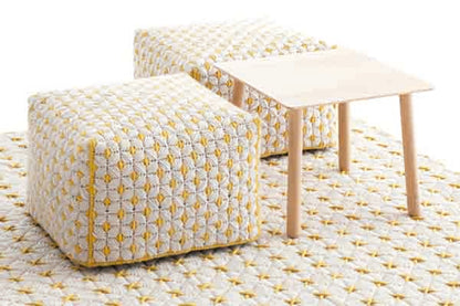 Poef Gan Rugs Silai White sfeer