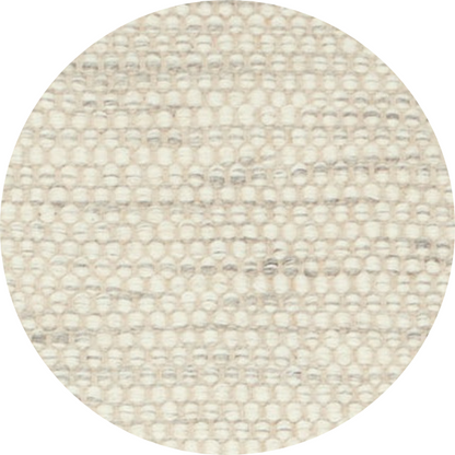 Rond geweven wollen vloerkleed Anna Ijzer