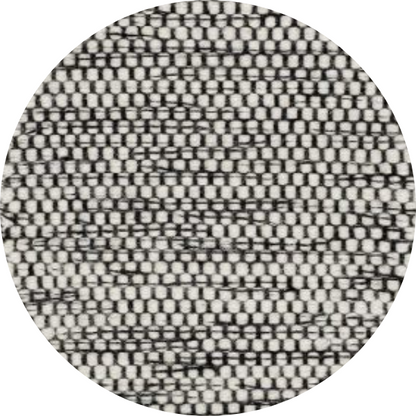 Rond geweven wollen vloerkleed Anna zwart wit Mixed