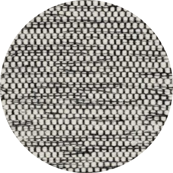 Rond geweven wollen vloerkleed Anna zwart wit Mixed