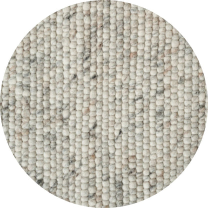 Rond handgeweven wollen vloerkleed Ankie Beige detail