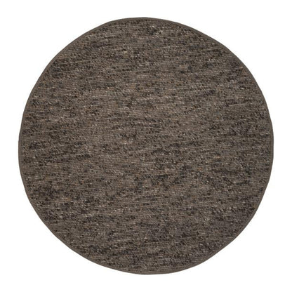 Rond handgeweven wollen vloerkleed Ankie Charcoal
