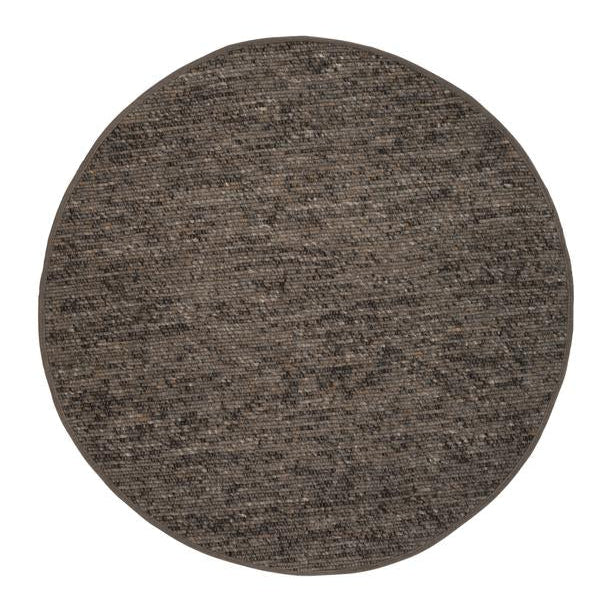 Rond handgeweven wollen vloerkleed Ankie Charcoal