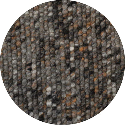 Rond handgeweven wollen vloerkleed Ankie Charcoal detail