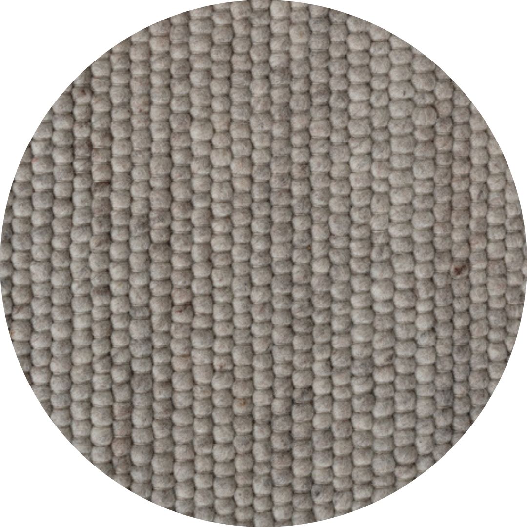 Rond handgeweven wollen vloerkleed Ankie Grey detail