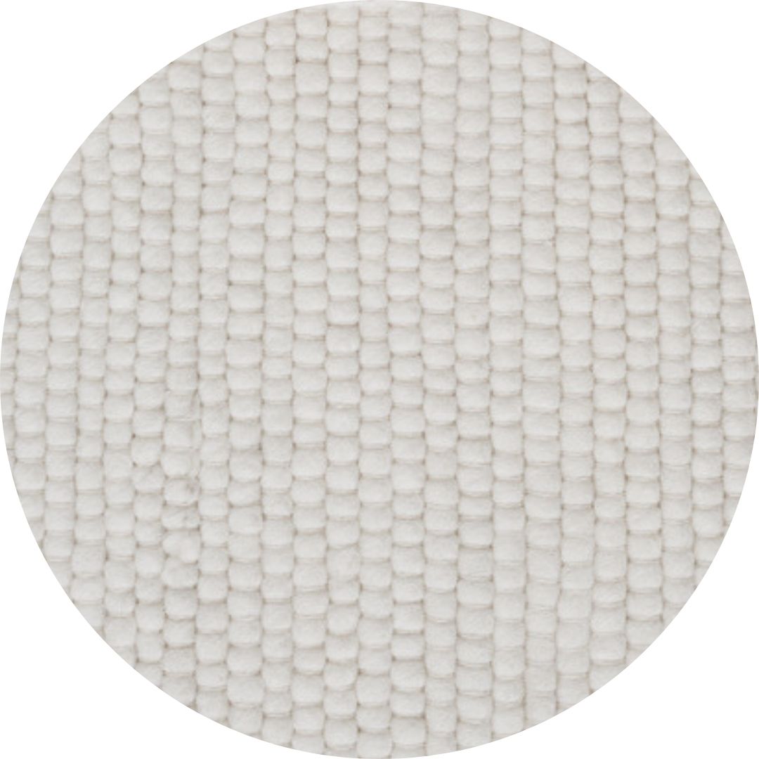 Rond handgeweven wollen vloerkleed Ankie white detail